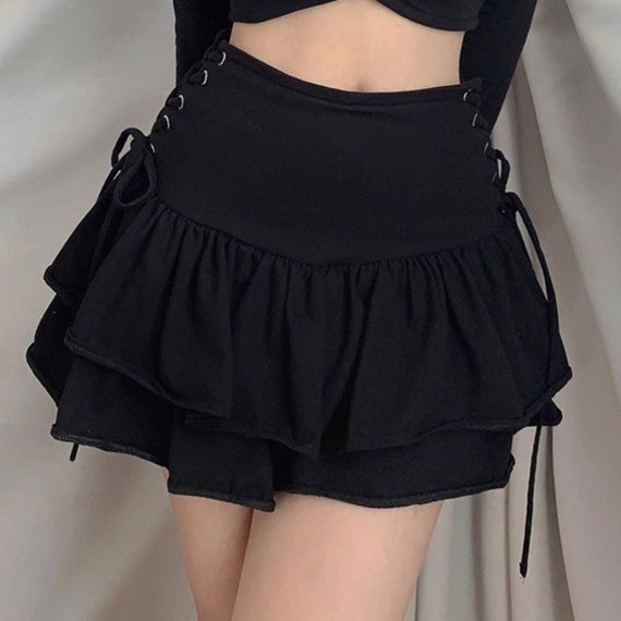 Ruffle Mini Skirt Streetwear Mall Skirt Women Harajuku All - Etsy