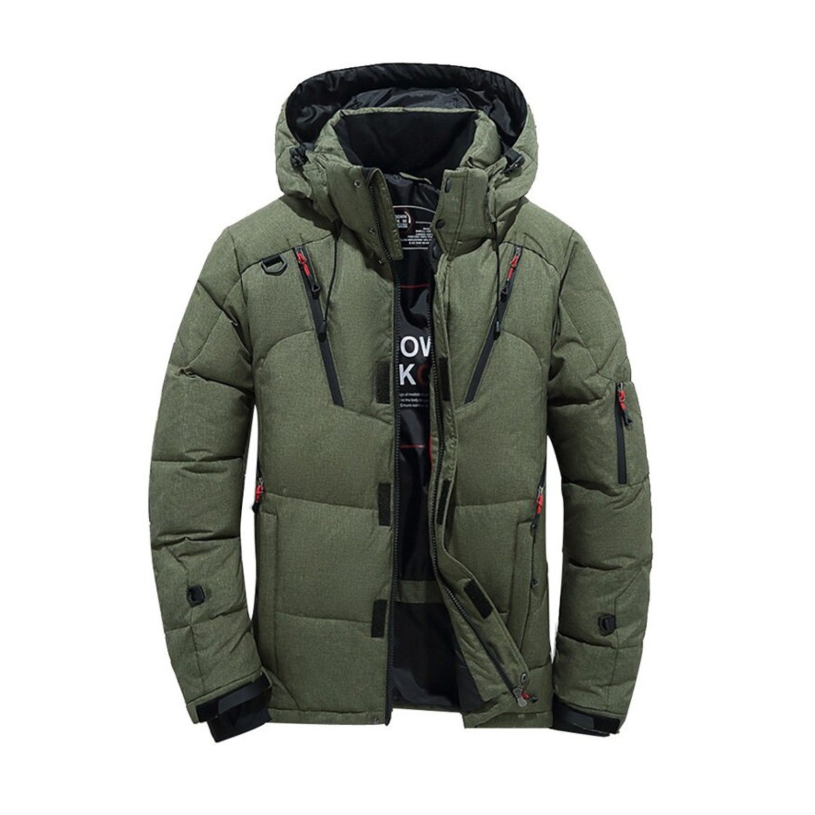 Army Green Slim Fit Winter-20 Degree Down Hooded Jacket - Etsy