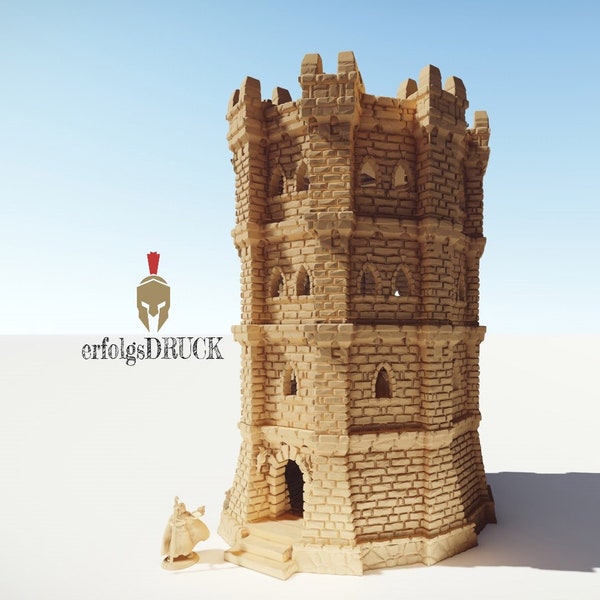 Ulvheim City - huge tower | 28mm Tabletop RPG Miniature | 3D printing | building terrain | Pathfinder Dungeons and Dragons D&D Wargaming