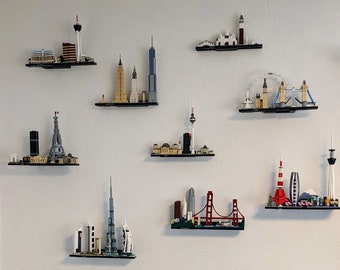 Wandhalter für LEGO Architecture Skylines | 3D Druck | Regal frei schwebend Halterung