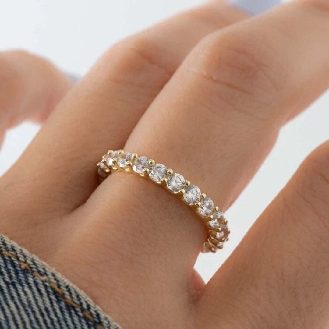 4 Carat 10mm Eternity Band Moissanite Ring