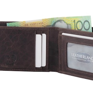 Genuine Men's Soft Leather RFID Small Slim Wallet Brown, Special Gift for Men