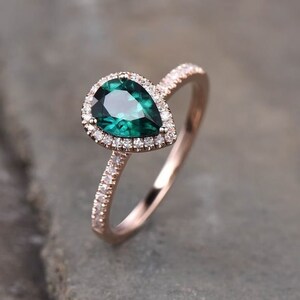 Emerald engagement ring, emerald ring vintage, real emerald ring, antique ring, ring for women, 14K gold natural ring, 14k emerald ring