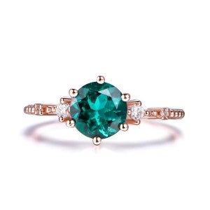 Emerald Ring, Natural Emerald Ring, Dainty Emerald Ring, Emerald Gold Ring, Christmas Gift, Promise Ring, Gift For Her, Solitaire Ring