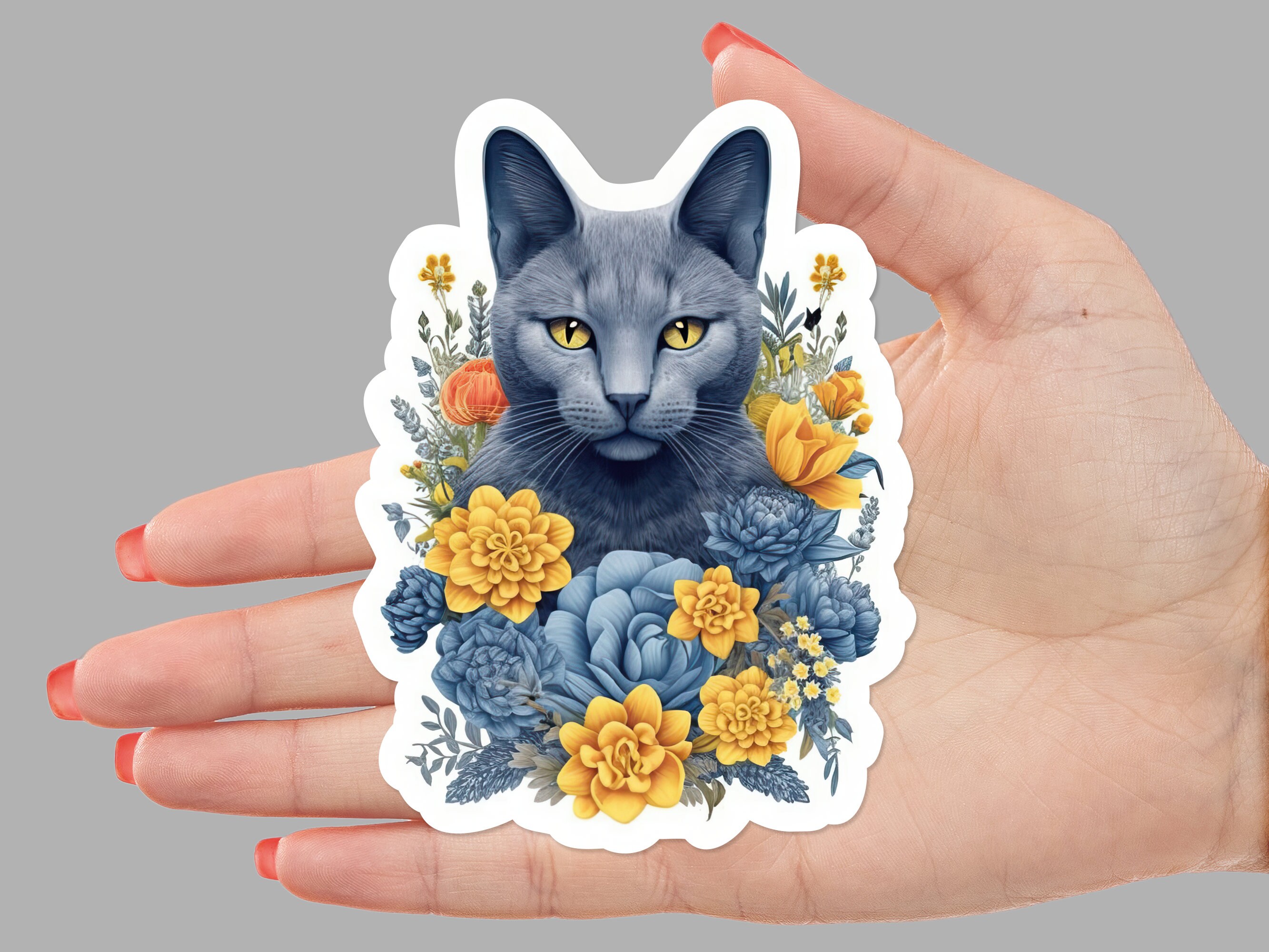  Sticker Cat Meme Blue Smurf Waterproof Sticker Label