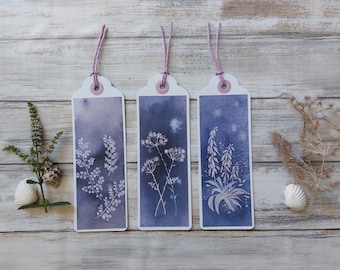 Flower bookmarks, Blossoms, Paper bookmarks, Watercolor art, Handmade, Book lover, Watercolor floral bookmarks, Bookish gift