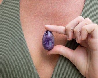 Amethyst Yoni Egg, Crystal Yoni Egg, Kama Secret Natural Purple Amethyst  Egg, Healing Stone, Gift for her, Vaginal Massage Gemstone