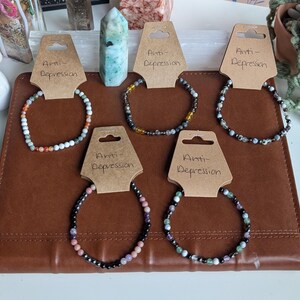 Anti-Depression Crystal Bracelets, Crystal Bracelets for Depression, Depression Crystal Bracelets, Good Vibes Crystal Bracelets - 4mm Beads