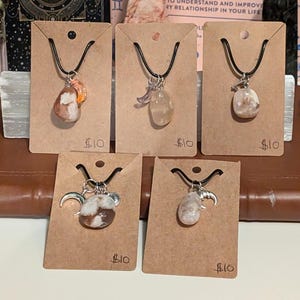Flower Agate Crystal Necklaces, Flower Agate Necklaces, Flower Agate Jewelry, Flower Agate Crystal Jewelry
