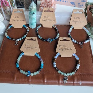 Anti-Depression Crystal Bracelets, Crystal Bracelets for Depression, Depression Crystal Bracelets, Good Vibes Crystal Bracelets - 6mm Beads
