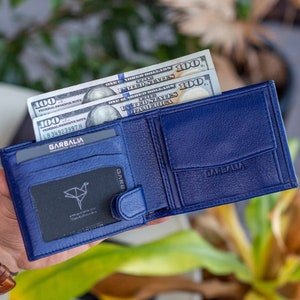 Personalized Wallet with Coin Pocket for Men, Mens Leather Wallet, Father's Day Gift for Him, Men Wallet