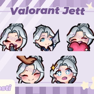 Jett Valorant Emote Set of 5 | Twitch | Discord | YouTube