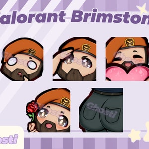 Brimstone Valorant Emote Set of 5 | Twitch | Discord | YouTube
