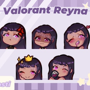 Reyna Valorant Emote Conjunto de 5 / Twitch / Discord / YouTube