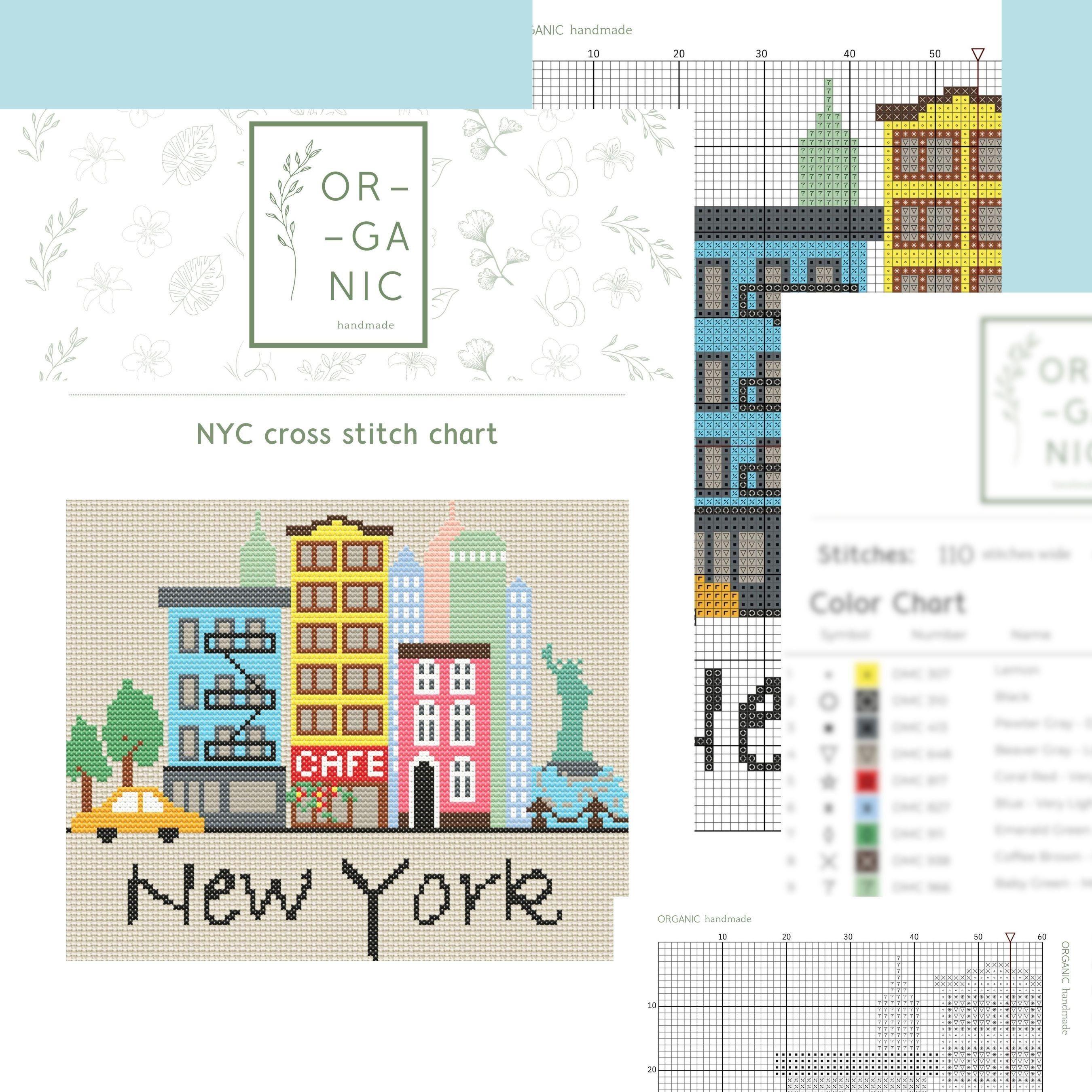 New York City Cross Stitch Pattern: Big Apple Skyline (PDF File) - Etsy