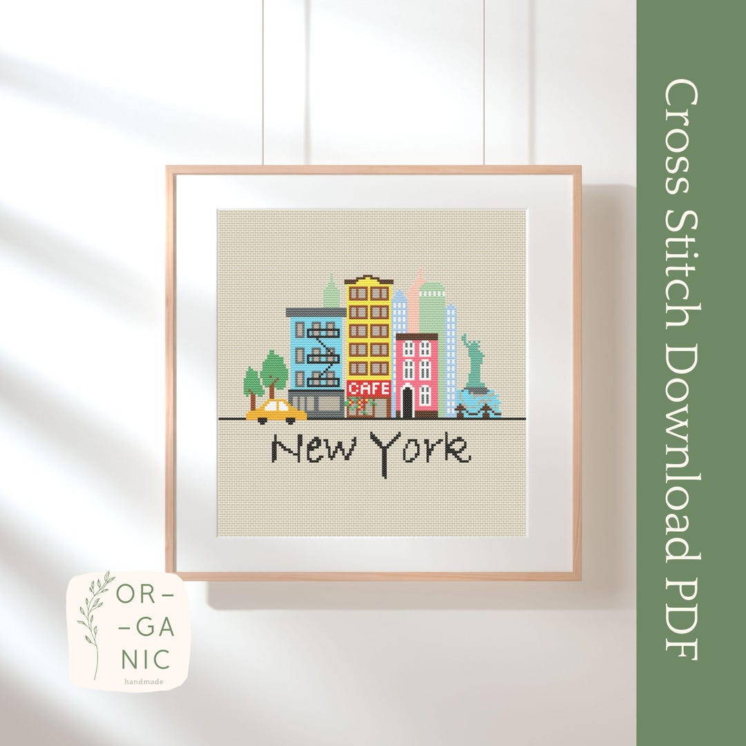 New York City Cross Stitch Pattern: Big Apple Skyline (PDF File) - Etsy