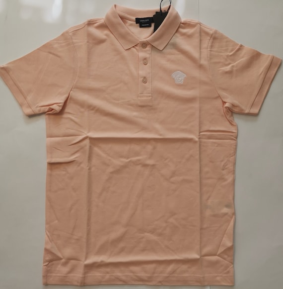 pink versace polo shirt