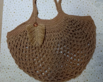 SAC DE JUTE Femme FAIT MAIN, Sac de jute au crochet, Sac à provisions, Sac Boho, Sac de plage