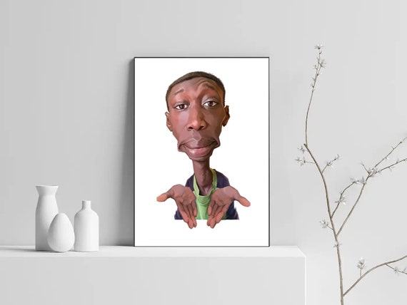 Khaby Lame Caricature Cutout Poster - Etsy