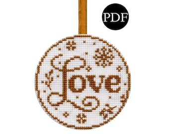 Love - Festive Ornament One - Stitchery Barn - Christmas Collection - PDF Pattern