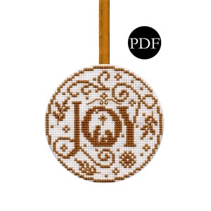 Alegria - Enfeite Festivo Dois - Stitchery Barn - Coleção de Natal - Molde em PDF