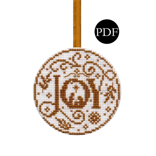 Joy - Festive Ornament Two - Stitchery Barn - Christmas Collection - PDF Pattern