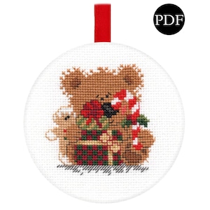 Gifts for Teddy Cross Stitch Pattern - Stitchery Barn - Christmas Collection - PDF Pattern