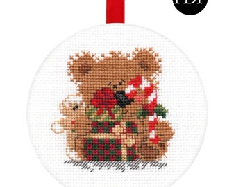 Gifts for Teddy Cross Stitch Pattern - Stitchery Barn - Christmas Collection - PDF Pattern