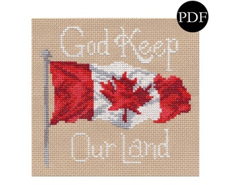 Canadian Flag Cross Stitch Pattern - Stitchery Barn - 2024 Collection - PDF Pattern