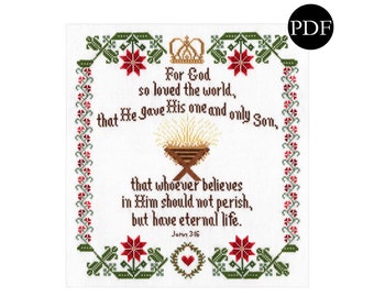 Christmas Sampler Cross Stitch Pattern - Stitchery Barn - Christmas Collection - PDF Pattern