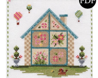 Blossom Cottage Cross Stitch Pattern: Spring Happy Home Collection (PDF Pattern)