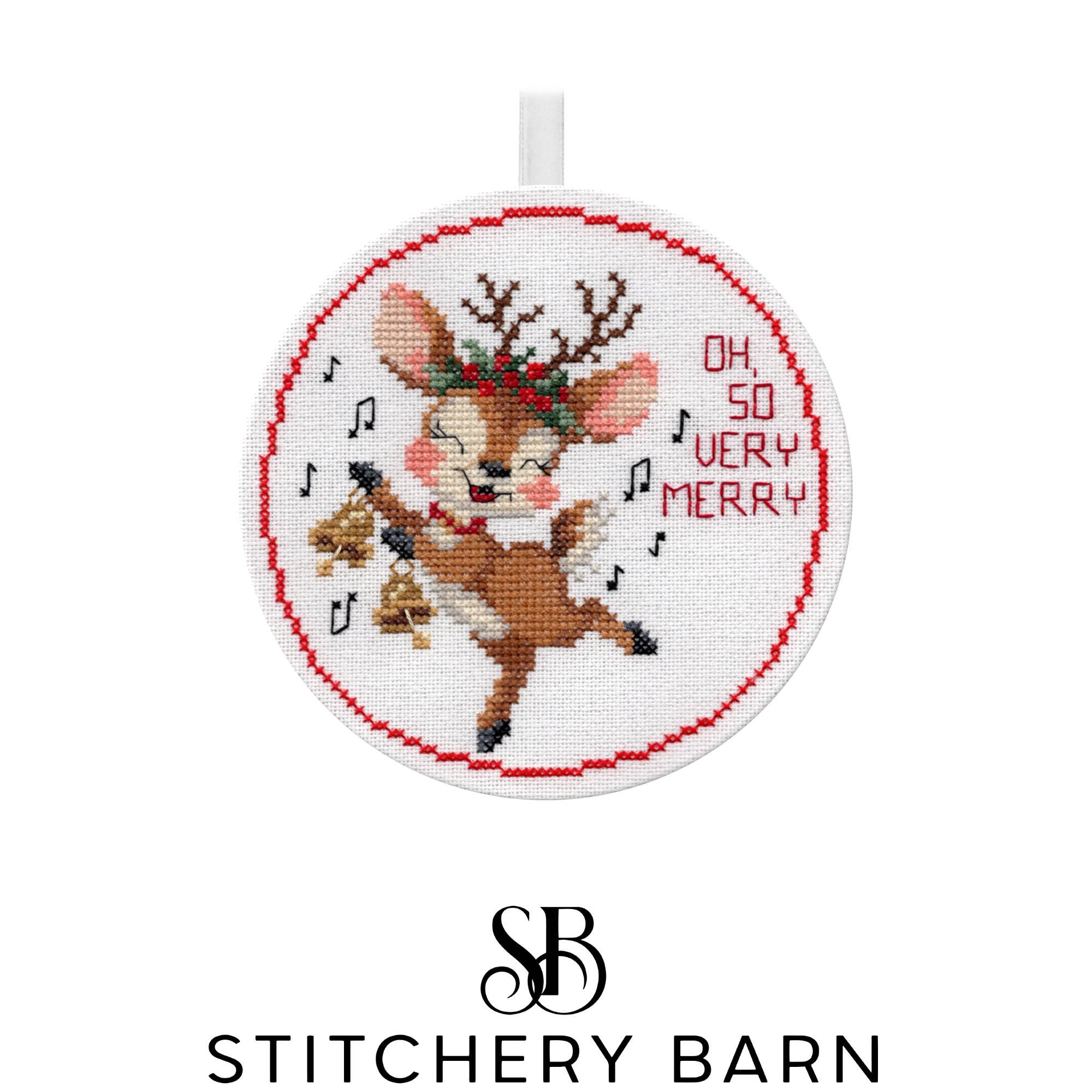 Oh so Very Merry Reindeer Cross Stitch Pattern - Stitchery Barn ...