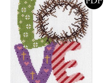 No Greater Love Cross Stitch Pattern - Stitchery Barn - Spring Collection - PDF Pattern