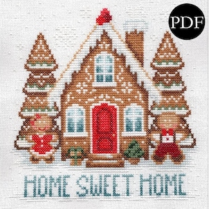 Home Sweet Home Cross Stitch Pattern - Stitchery Barn - Christmas Collection - PDF Pattern