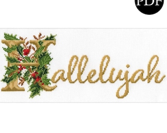 Hallelujah Cross Stitch Pattern - Stitchery Barn - Christmas Collection - PDF Pattern