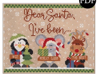 Dear Santa Cross Stitch Pattern - Stitchery Barn - Christmas Collection - PDF Pattern