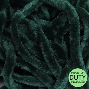 Chenille Trim, Spruce Chenille Trim, 4 Yards, Cross Stitch Finishing Trim, Hand-Cut Chenille Trim, Edging Trim, Needlepoint Finishing Trim