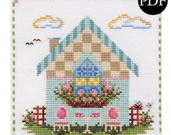 Tea for Two Cross Stitch Pattern: Spring Happy Home Collection (PDF Pattern)