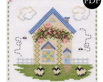 Shepherd's Cottage  Cross Stitch Pattern: Spring Happy Home Collection (PDF Pattern)
