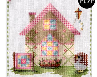 Quilt Garden Cottage Cross Stitch Pattern: Spring Happy Home Collection (PDF Pattern)