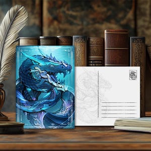 Carte postale mystique représentant un animal de pouvoir, serpent de mer – Design spirituel, message animalier, impression artistique de haute qualité, cadeau pour les amoureux de la nature
