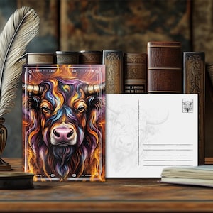 Postal de animales de poder místico de Wiesent: diseño espiritual, mensaje animal esotérico, impresión artística de alta calidad, regalo para amantes de la naturaleza