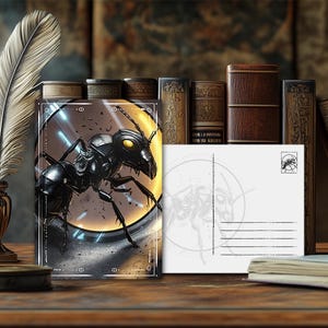 Postal de animal de poder místico Hormiga: diseño espiritual, mensaje esotérico sobre animales, impresión artística de alta calidad, regalo para amantes de la naturaleza
