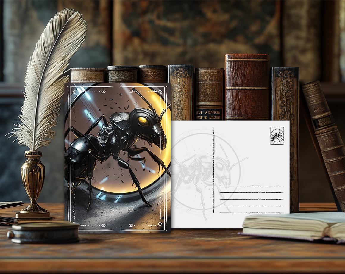Mystical Power Animal Postcard Ant – Spiritual Design, Esoteric Animal Message, High-Quality Art Print, Gift for Nature Lovers