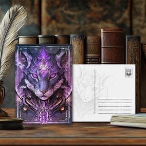 Postal de Rata, animal de poder místico: diseño espiritual, mensaje esotérico, impresión artística de alta calidad, regalo para amantes de la naturaleza.