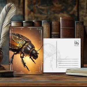 Postal de animal de poder místico May Beetle: diseño espiritual, mensaje animal esotérico, impresión artística de alta calidad, regalo para amantes de la naturaleza
