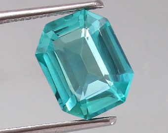 AAA Green Paraiba Tourmaline Radiant Cut Gemstone, 5.50 Ct
