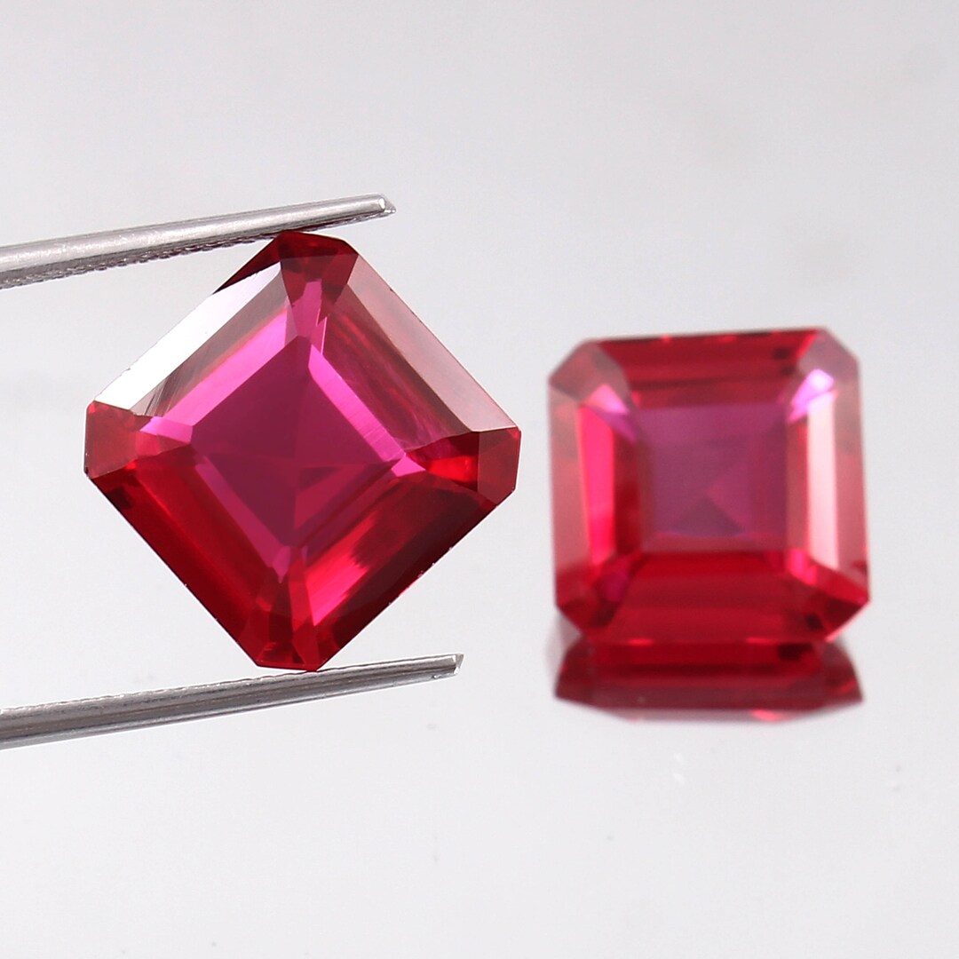 AAA Pigeon Blood Red Ruby Pair, Square Cut, 28 Ct - Etsy