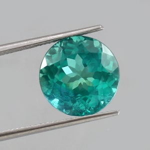12 Ct Blue Green Parti Sapphire: Round Cut Ceylon Gemstone