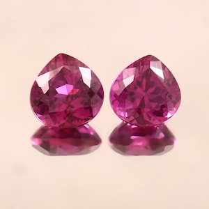 Purple Sapphire Pair: 11x11x7mm Heart Cut Loose Gemstones